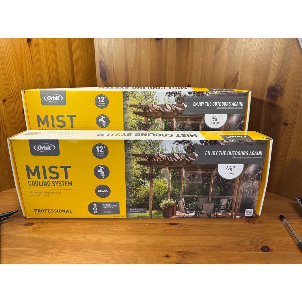 Orbit 12' Professional Mist Cooling System 3/8" Tubing Set of 2 New